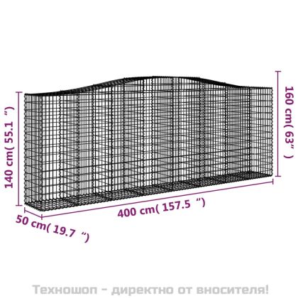 Габионни кошници арка 25 бр 400x50x140/160см поцинковано желязо