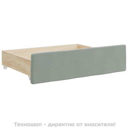 Чекмеджета за легло, 2 бр, светлосиви, инженерно дърво и кадифе