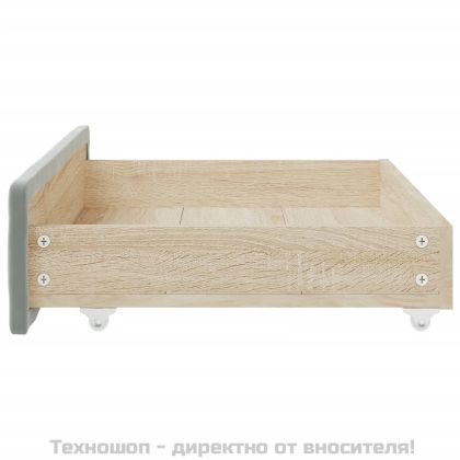 Чекмеджета за легло, 2 бр, светлосиви, инженерно дърво и кадифе