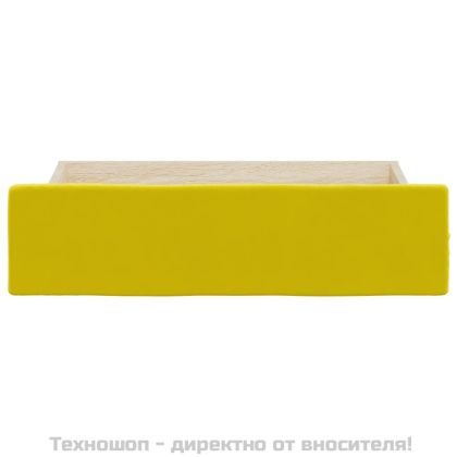 Чекмеджета за легло, 2 бр, жълти, инженерно дърво и кадифе