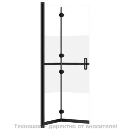 Сгъваема стена за душ наполовина матирано ESG стъкло 90x190 см