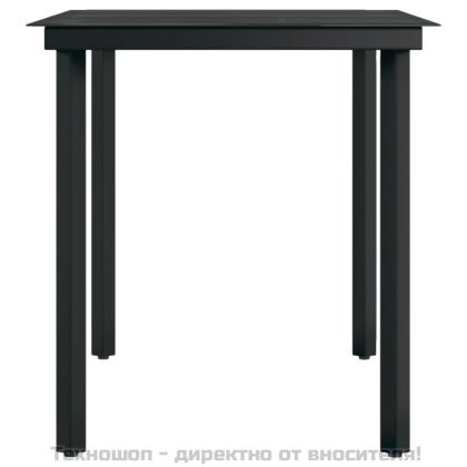 Градински трапезен комплект от 7 части с възглавници сив