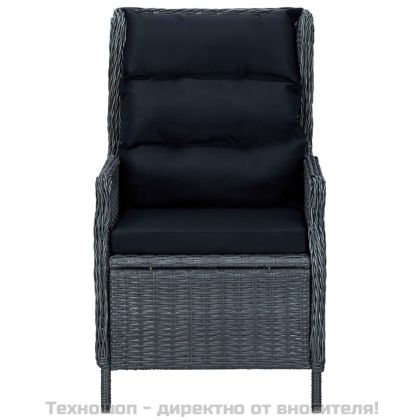 Градински трапезен комплект, 7 части, тъмносив