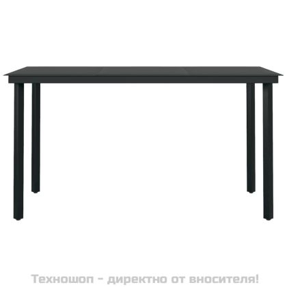 Градински трапезен комплект, 7 части, тъмносив