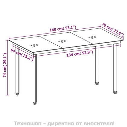 Градински трапезен комплект, 7 части, тъмносив