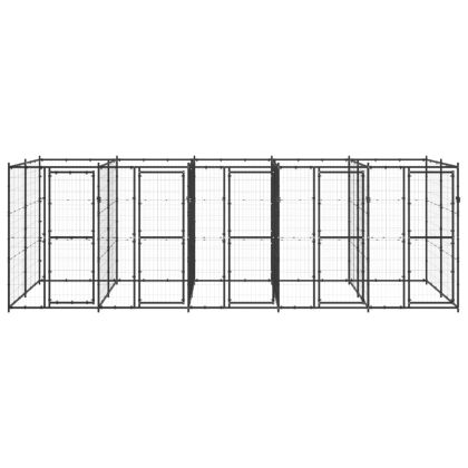 Външна клетка за кучета, стомана, 12,1 м²