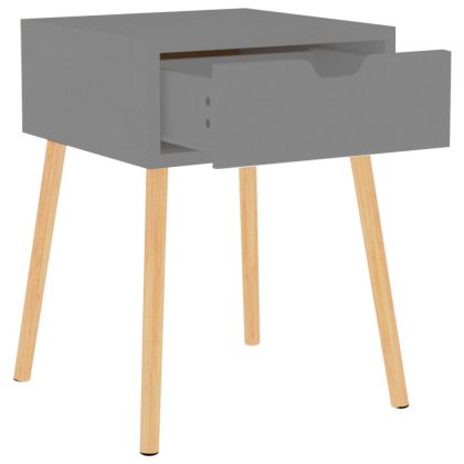 Нощни шкафчета, 2 бр, сиви, 40x40x56 см, инженерно дърво