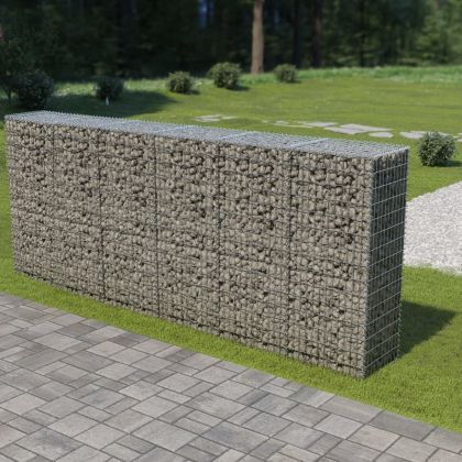 Габионна стена с капаци, поцинкована стомана, 300x50x150 см
