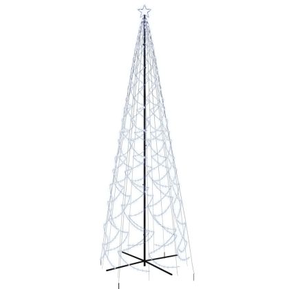 Коледна елха конус, студено бяло, 1400 LED, 160x500 см