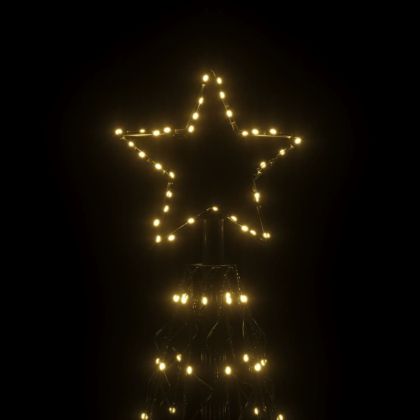 Коледна елха конус, топло бяло, 1400 LED, 160x500 см