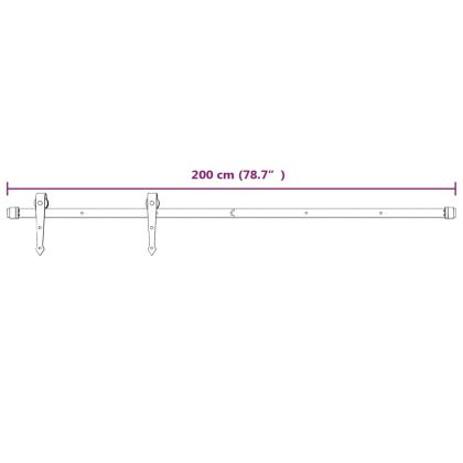 Плъзгаща врата с монтажни части, 85x210 см, борово дърво масив
