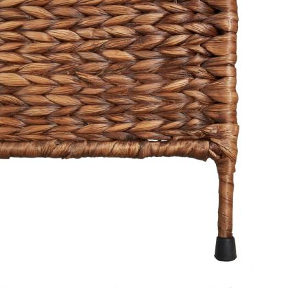 Разделител за стая, 3 панела, кафяв, 122x180 см, воден хиацинт