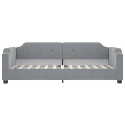 Канапе с матрак, светлосиво, 80x200 см, плат