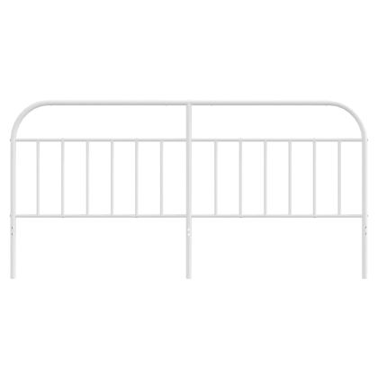 Метална табла за глава, бяла, 200 см