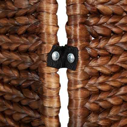 Разделител за стая, 5 панела, кафяв, 205x180 см, воден хиацинт