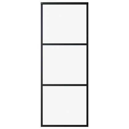 Плъзгаща се врата с механизъм, ESG стъкло и алуминий, 76x205 см