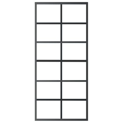 Плъзгаща се врата с механизъм, ESG стъкло и алуминий, 90x205 см