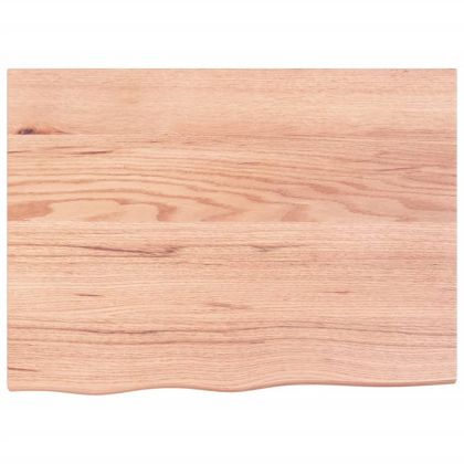 Плот за маса светлокафяв 80x60x(2-4) см обработен масивен дъб