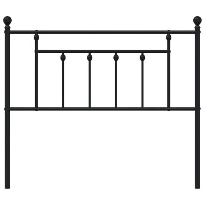 Метална табла за глава, черна, 100 см