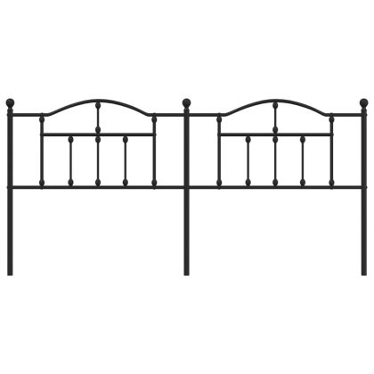 Метална табла за глава, черна, 200 см