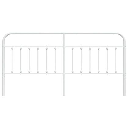 Метална табла за глава, бяла, 193 см