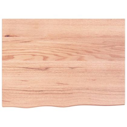 Плот за маса светлокафяв 80x60x(2-6) см обработен масивен дъб