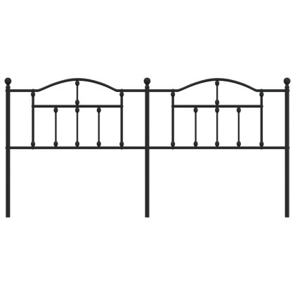 Метална табла за глава, черна, 193 см