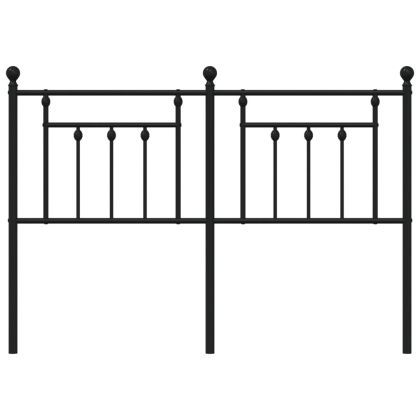 Метална табла за глава, черна, 150 см