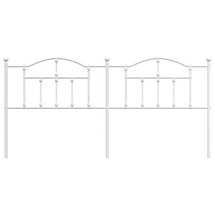 Метална табла за глава, бяла, 193 см