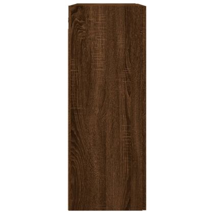 Стенен шкаф кафяв дъб 69,5x34x90 см инженерно дърво