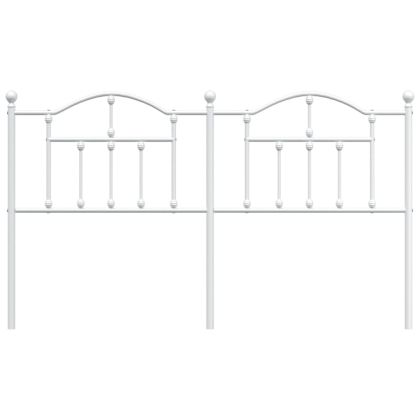 Метална табла за глава, бяла, 160 см