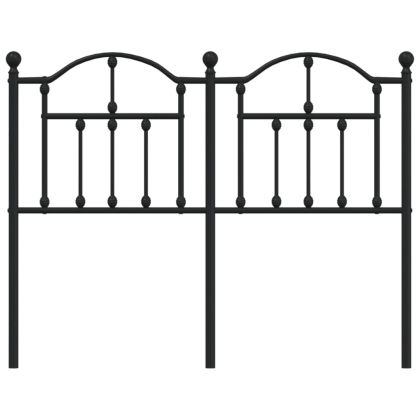 Метална табла за глава, черна, 120 см