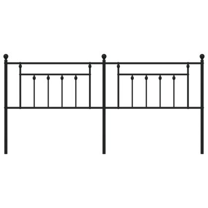 Метална табла за глава, черна, 193 см