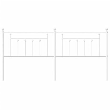 Метална табла за глава, бяла, 200 см