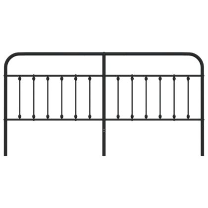 Метална табла за глава, черна, 193 см