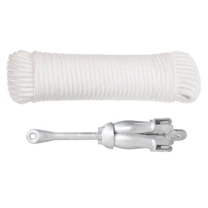 Сгъваема котва с въже, сребриста, 2,5 кг, ковък чугун