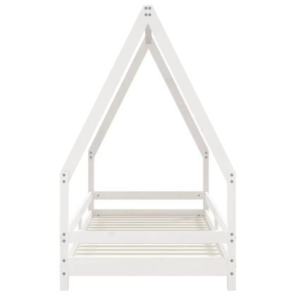 Рамка за детско легло бяла 80x200 см масивна борова дървесина