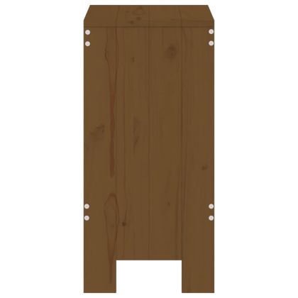 Бар табуретки 2 бр меденокафяви 40x36x75 см бор масив