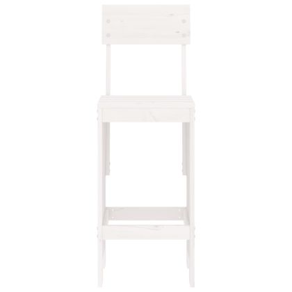 Бар табуретки, 2 бр, бели, 40x48,5x115,5 см, борово дърво масив