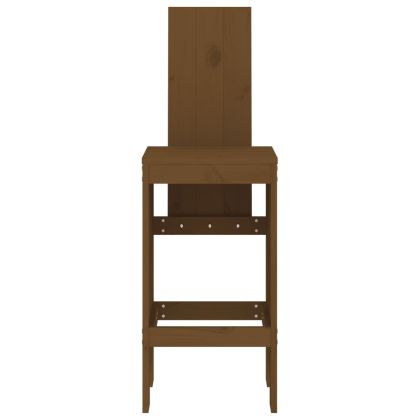 Бар табуретки 2 бр меденокафяви 40x42x120 см бор масив