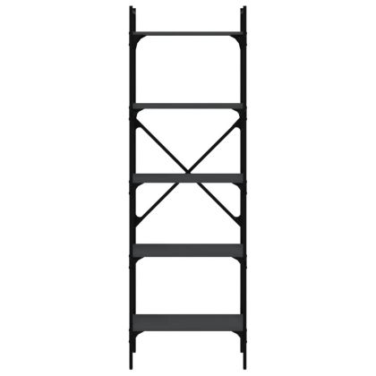 Библиотека 5 рафта черна 56x31,5x174 см инженерно дърво