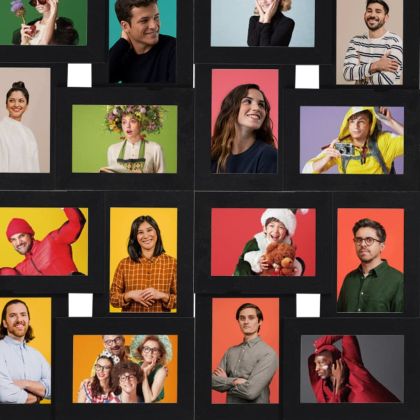 Фоторамка колаж за 24 снимки (13x18 см), черна, МДФ