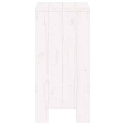 Бар табуретки, 2 бр, бели, 40x36x75 см, борово дърво масив