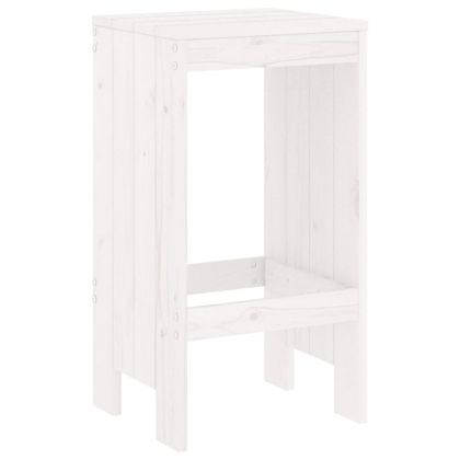 Бар табуретки, 2 бр, бели, 40x36x75 см, борово дърво масив