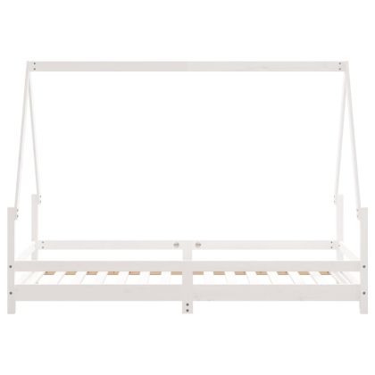 Детска рамка за легло, бяла, 90x190 см, бор масив