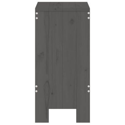 Бар табуретки 2 бр сиви 40x36x75 см борово дърво масив