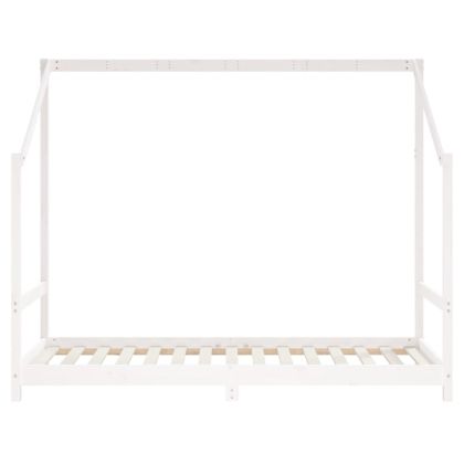 Детска рамка за легло, бяла, 90x190 см, бор масив