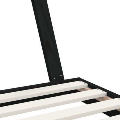 Рамка за детско легло черна 80x160 см масивно борово дърво