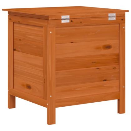 Градинска кутия за съхранение кафява 50x49x56,5 см чам масив