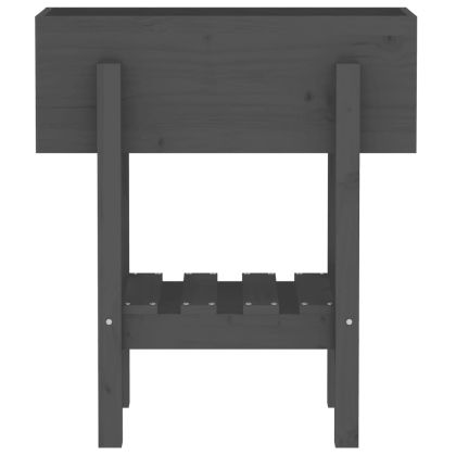 Градински сандък, сив, 62x30x69 см, бор масив